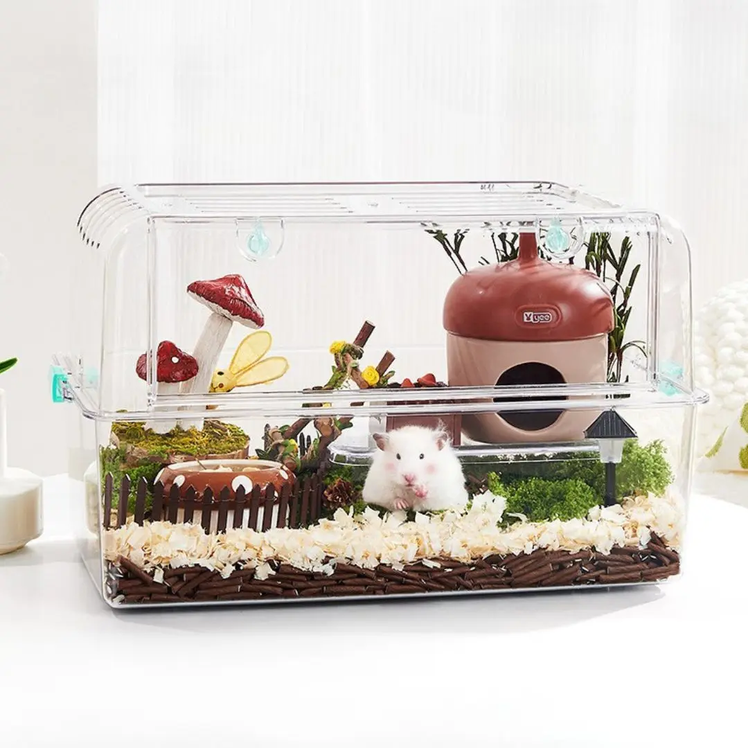 الجملة قفص أكريليك هامستر كبير صندوق خنزير غينيا شفاف #2