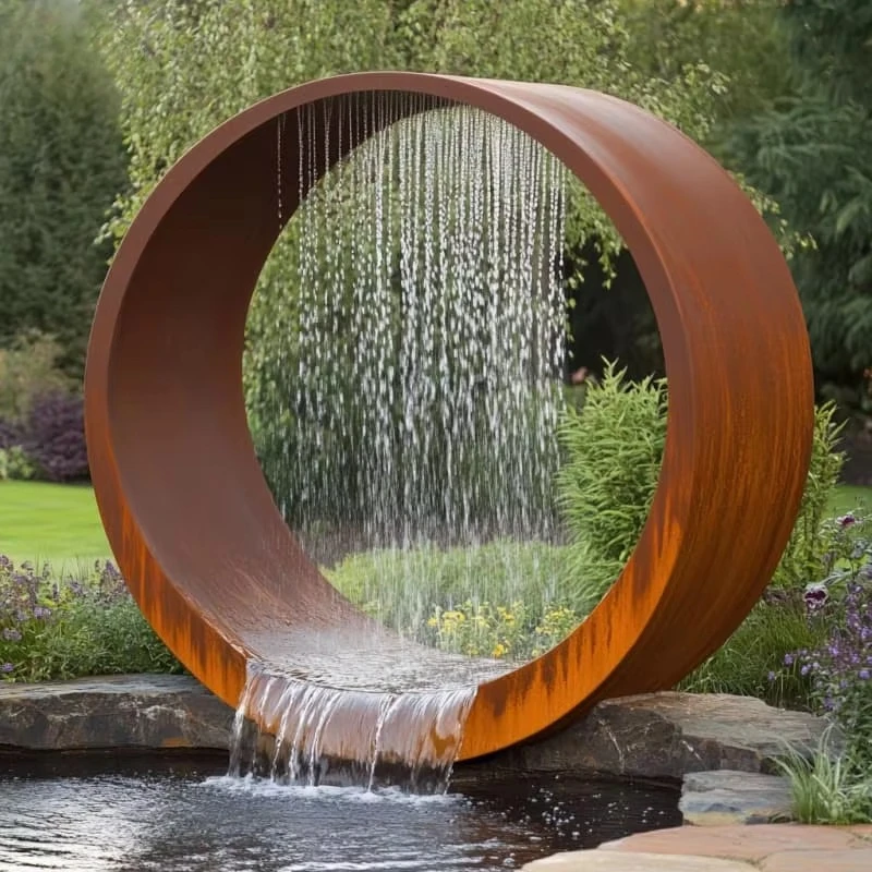 

Outdoor Resort Garden Art Deco Great Ring Water Curtain Waterfall Fountain