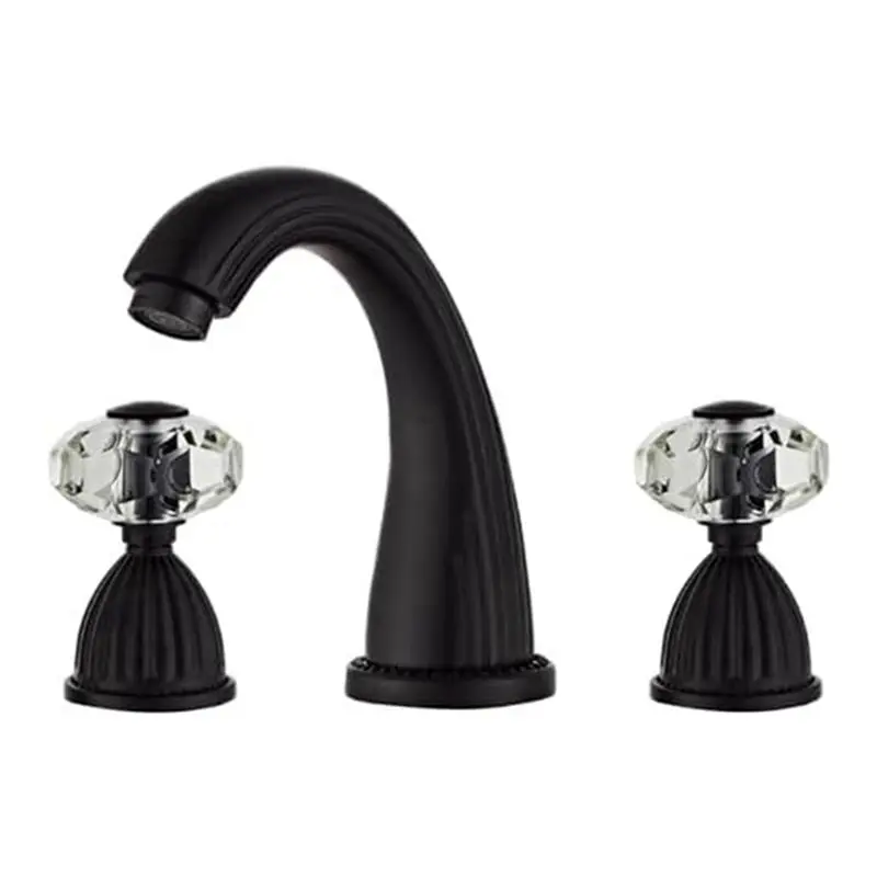 

ABMS-Vintage Style Two Handle Bathroom Faucet Three Hole Faucet Crystal Handle Bathroom Sink Faucet