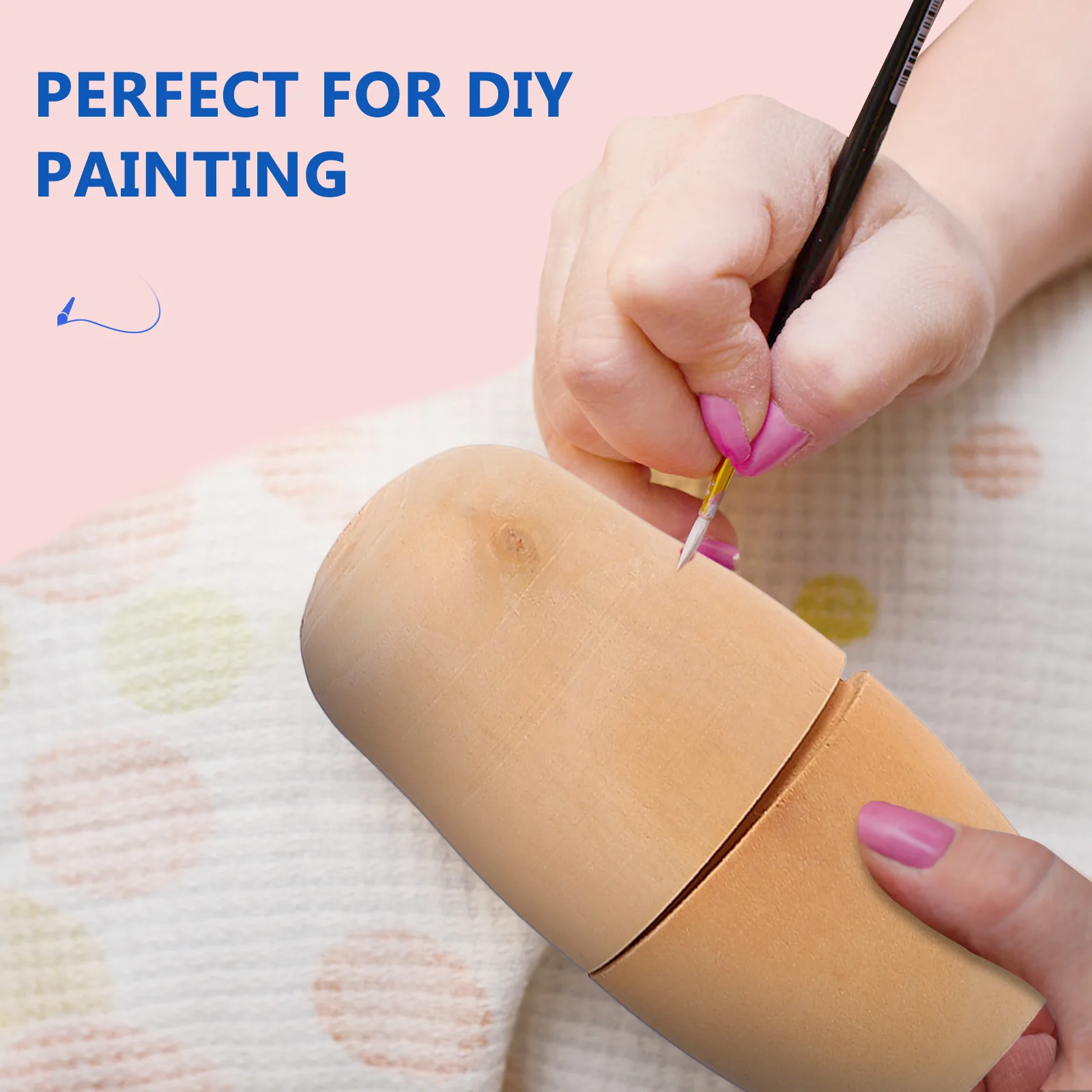 2 مجموعات الروسية خشبية ماتريوشكا التعشيش الحرف غير مصبوغ عادي DIY بها بنفسك خمس طبقات للأطفال الفتيات هدايا شخصية