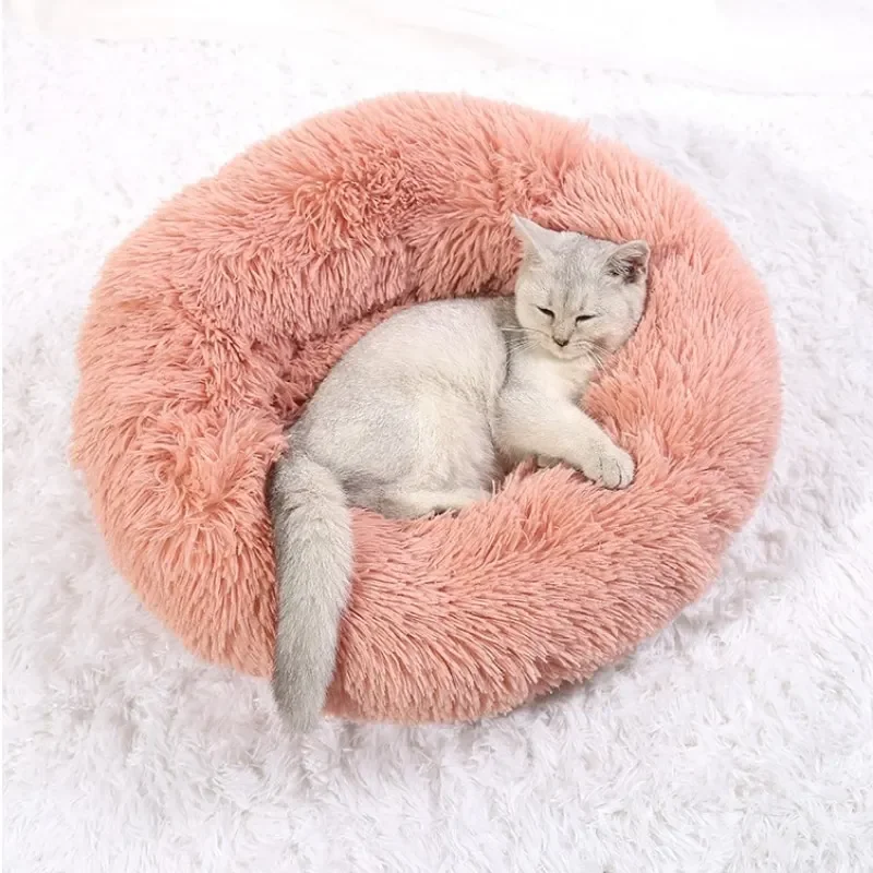 40-90cm 6 Größen Rundes Haustierbett für Große Hunde Super Weiches Katzenbett Plüsch-Hundehütte für Mittelgroße Hunde Winterwarmes Schlafbett – Detail 9