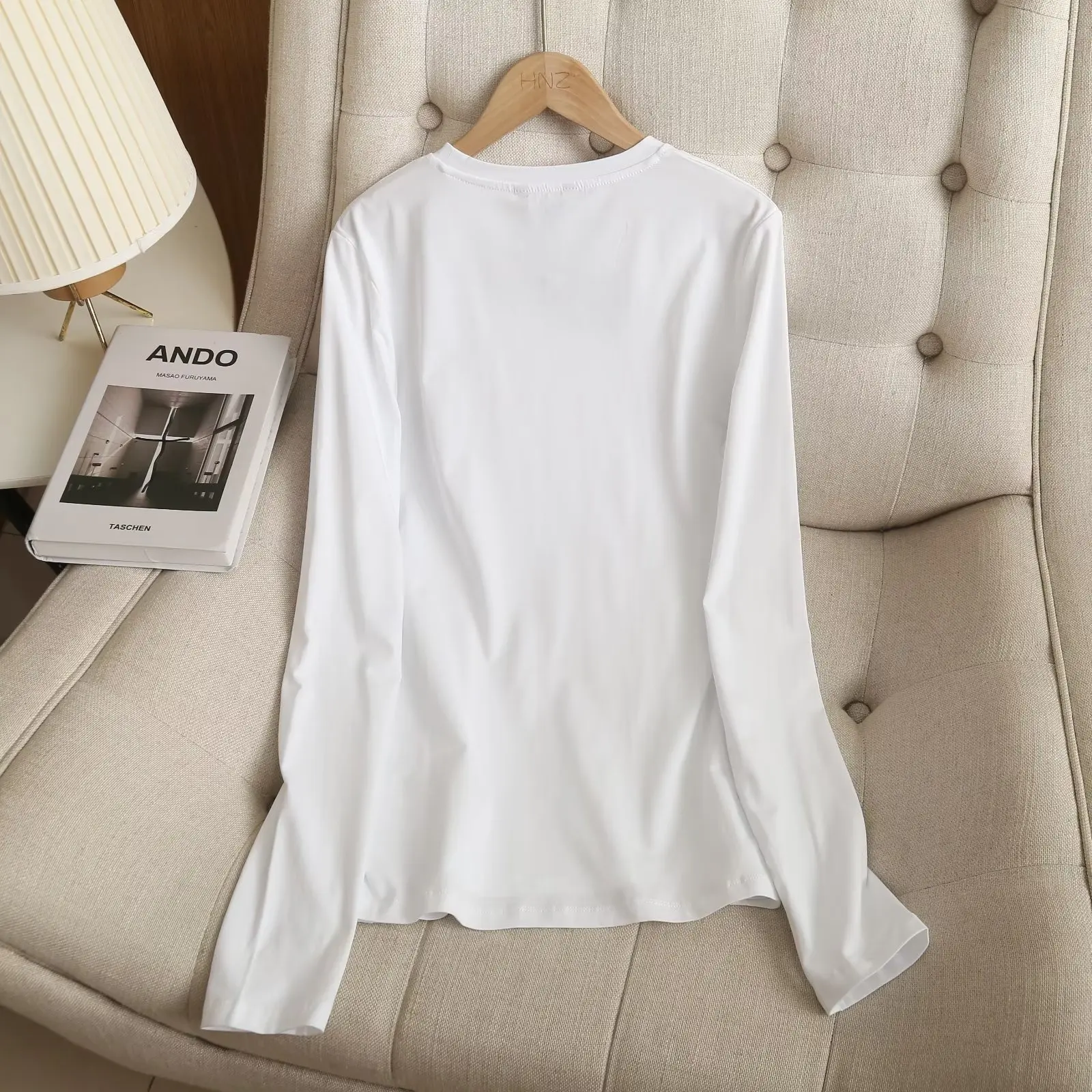 Jenny&Dave 2024 Japanese Style Simple 100% Cotton O-neck Long Sleeve Autumn Tshirts Women Tops