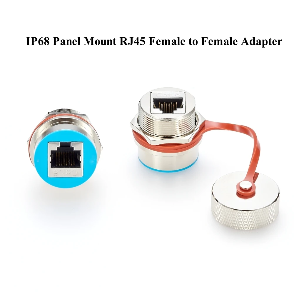 

Rugged IP67 RJ45 Panel Mount Adapter Ruggized Waterproof RJ45 8P8C Female to Female Adapter Outdoor RJ45 Ethernet Adapter