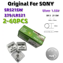 2-60PCS Original For SONY LR521 SR521 Button Batteries SR521SW 379A 379 179 SR63 1.55V Alkaline Coin Cell Silver Oxide Watch