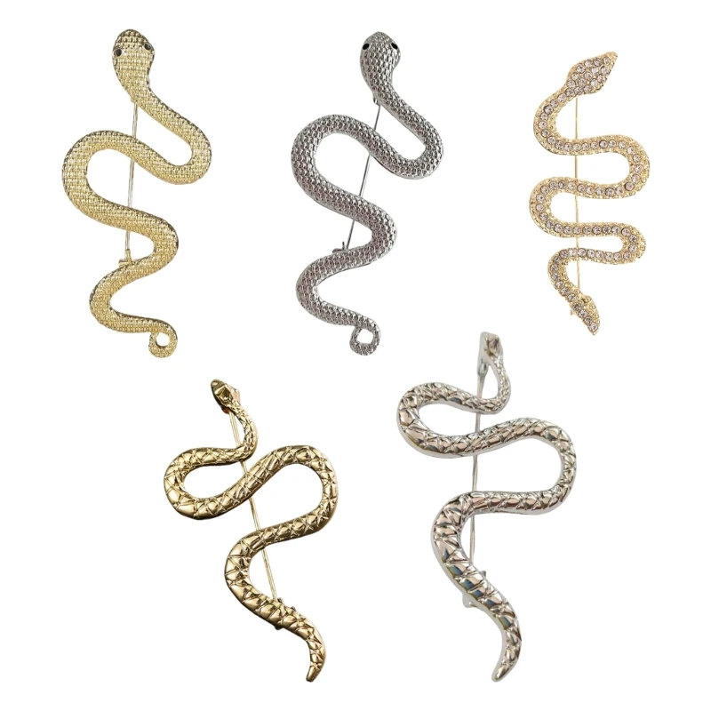 Eye Catching Gold Snake Brooch Breastpin Adds Fashion To Any Outfit Or Event