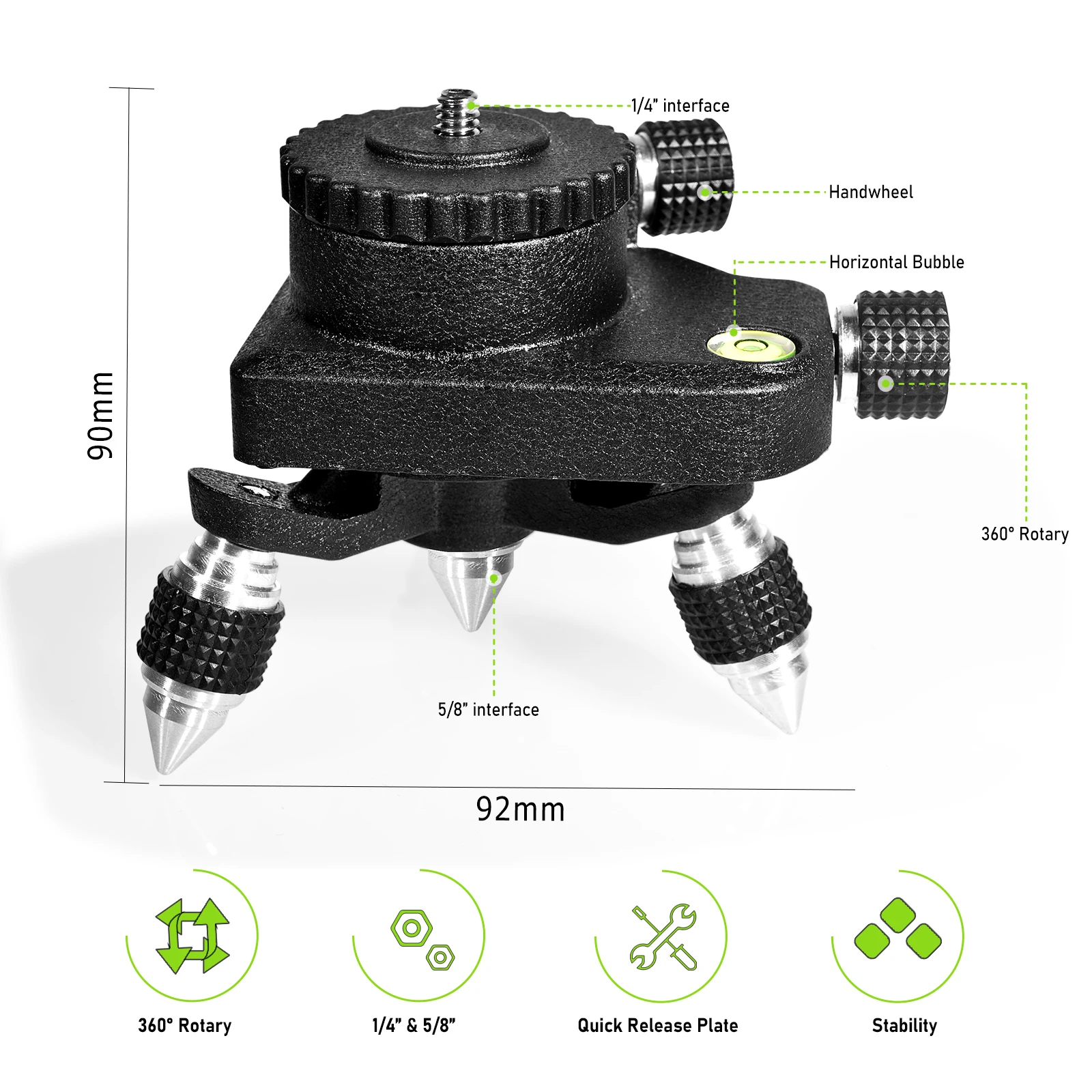 ZOKOUN Professional Lines Laser Level with 360 Rotation Metal Base Interface Fine Adjustment Tripod Stand For Laser Level