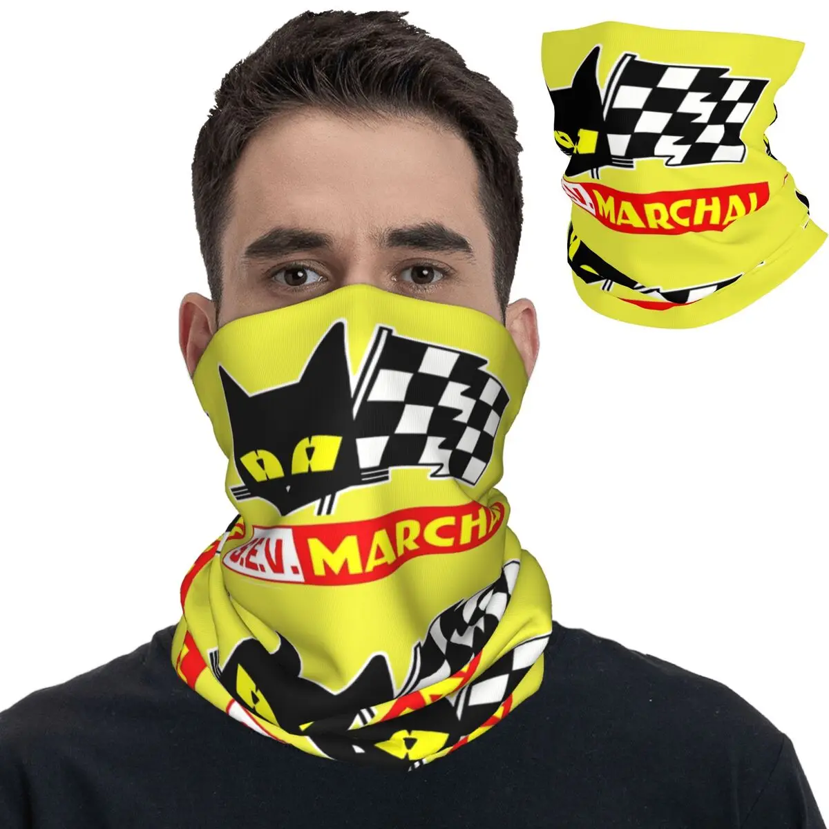 SEV Marchal Red 2 Bandana Neck Gaiter Printed Motorsport Racing Magic Scarf Multi-use Headwear Riding for Men Women Adult Winter