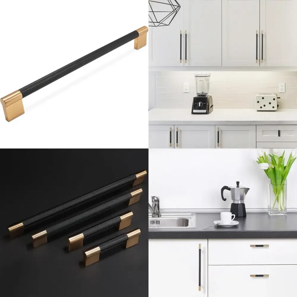 

Kitchen Cabinet Handles 12-3/5 Inch Black & Champagne Bronze Pulls, Drawer Pulls, Hardware for Kitchen Cabinets