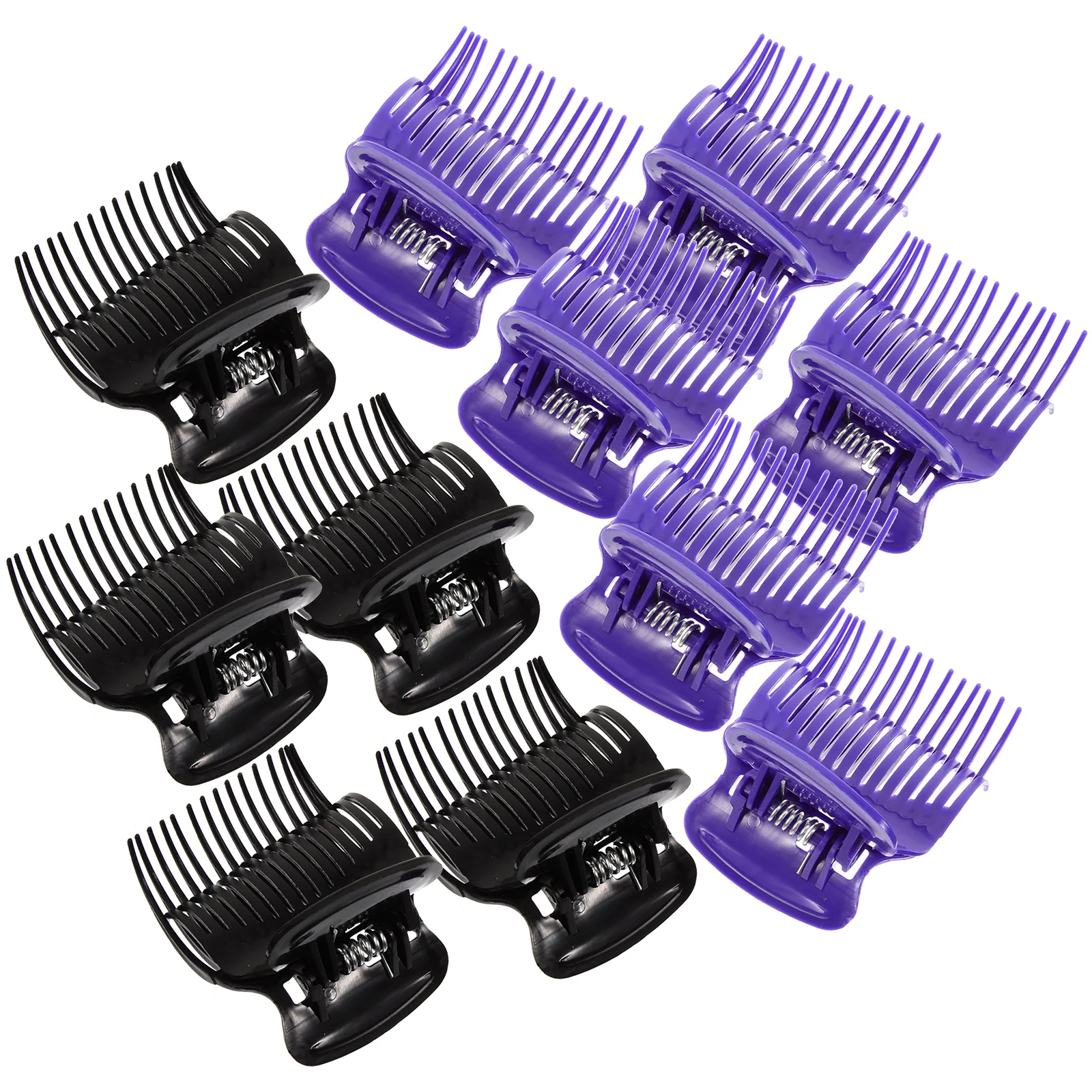 12 Pcs Hair Curling Iron Hot Roller Clip Styling Claw Care Insulation 12pcs (black 6 Purple Pcs) Securing Curlers with Clips