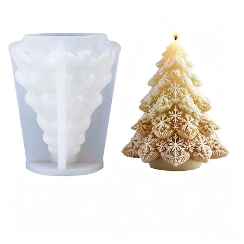 3D-Weihnachtsbaum-Kerzenformen aus Silikon, kreative DIY-Modellierformen, Cameo-Modellierung für Heimwerkerarbeiten – Detail 4
