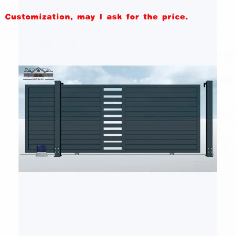 

custom.Customized Personalized Design Driveway Sliding Door Aluminum Fence Door Real Estate Garden Fence Gate