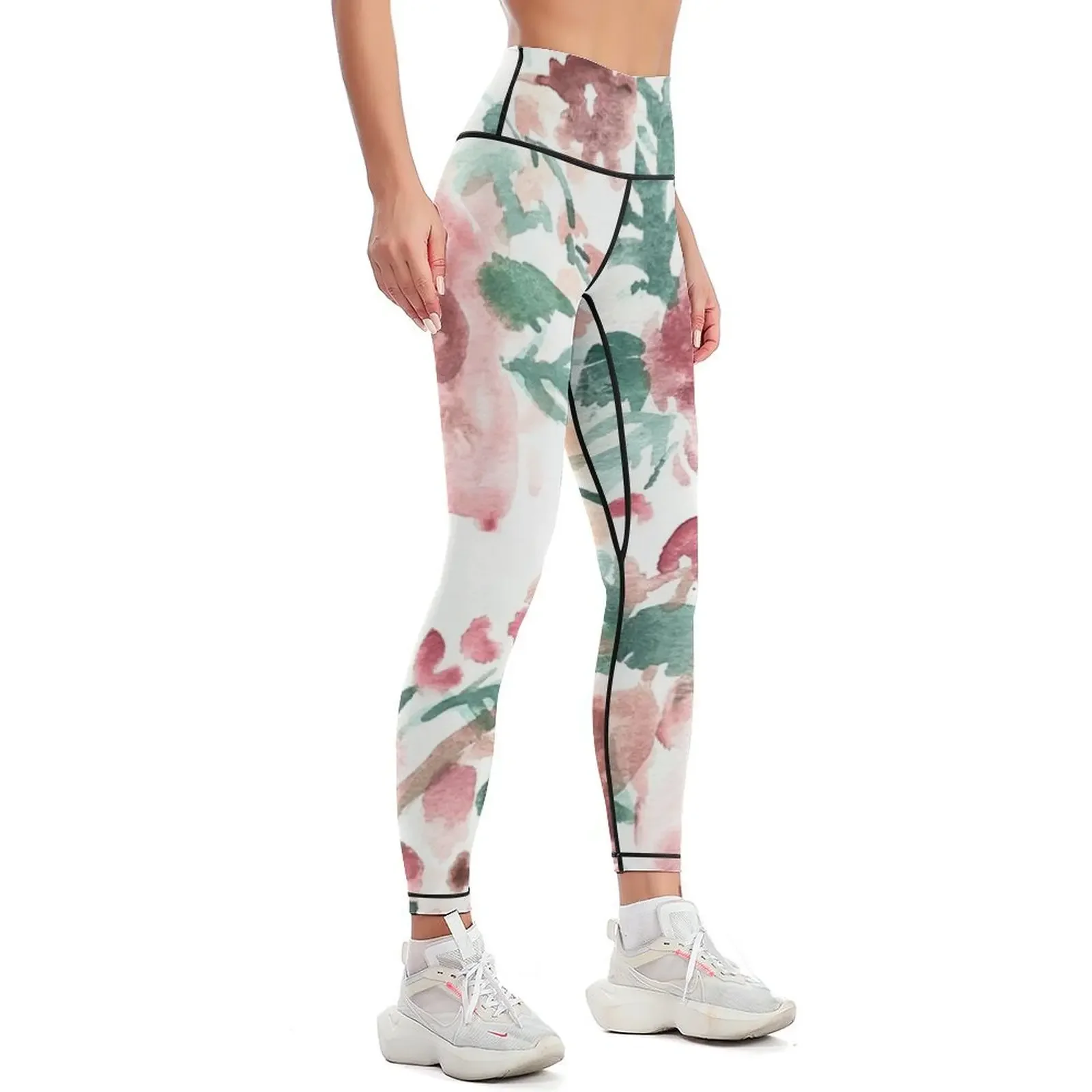 Dusty Rose Blooms Leggings sports for push up legging Womens Leggings