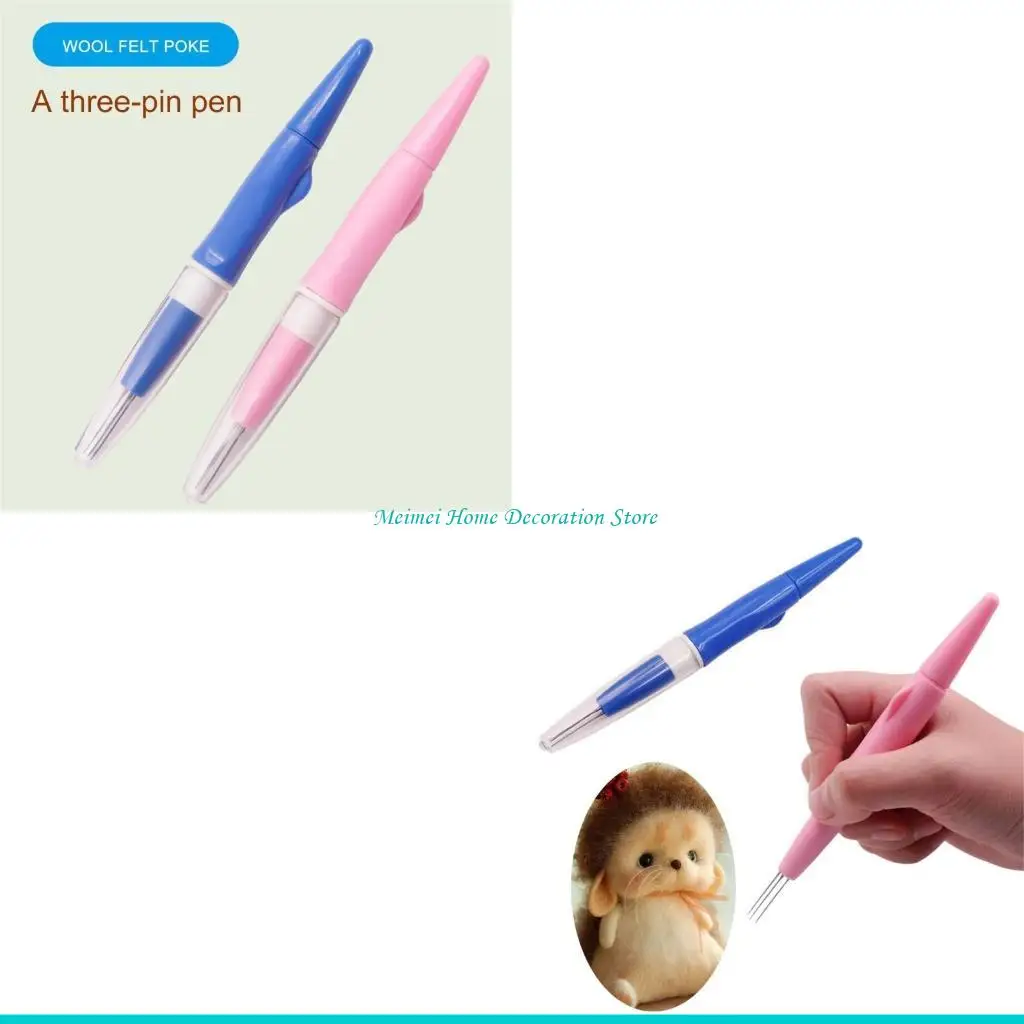 

H7BF Felting Needle Handle with 3 Felting Needle Embroidery Punching Pen for Felting