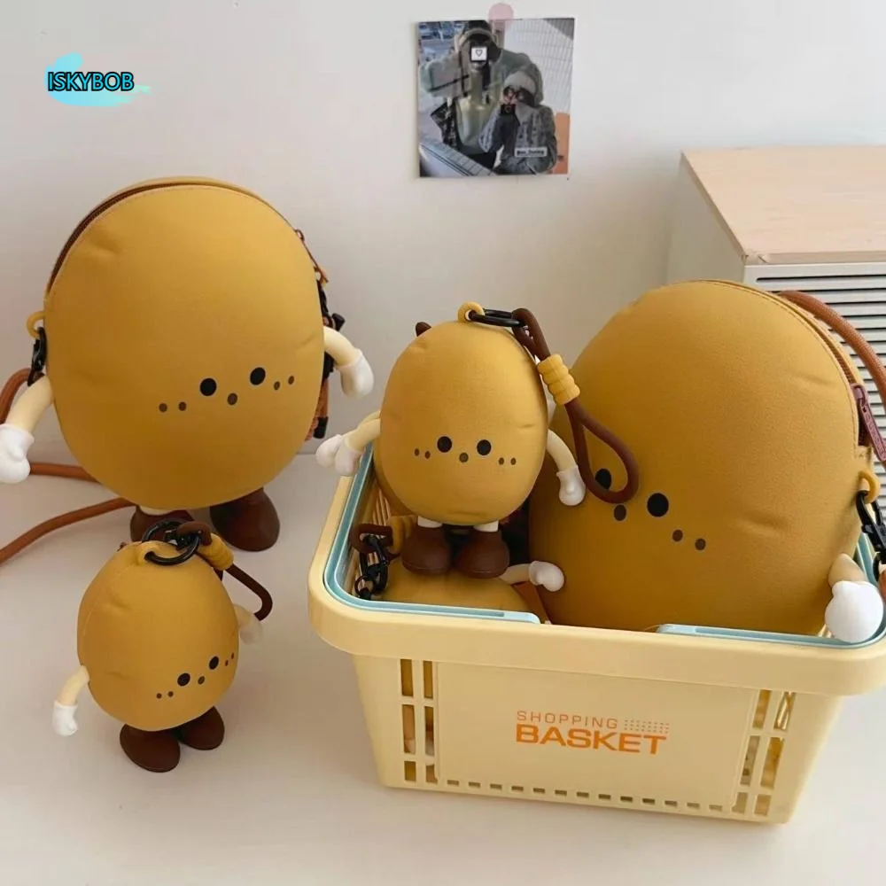 

Funny Portable Potato Phone Bag with Zipper Soft Vegetable Coin Purse Creative Kawaii Mini Earphone Bag Data Cable Case