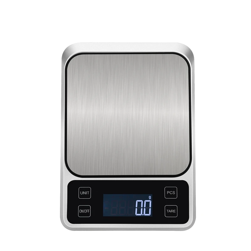 5kg*0.1g LCD Precision Electronic Kitchen Scale Stainless Steel Weighing Scales Water Food Diet Postal Balance Measuring Tools