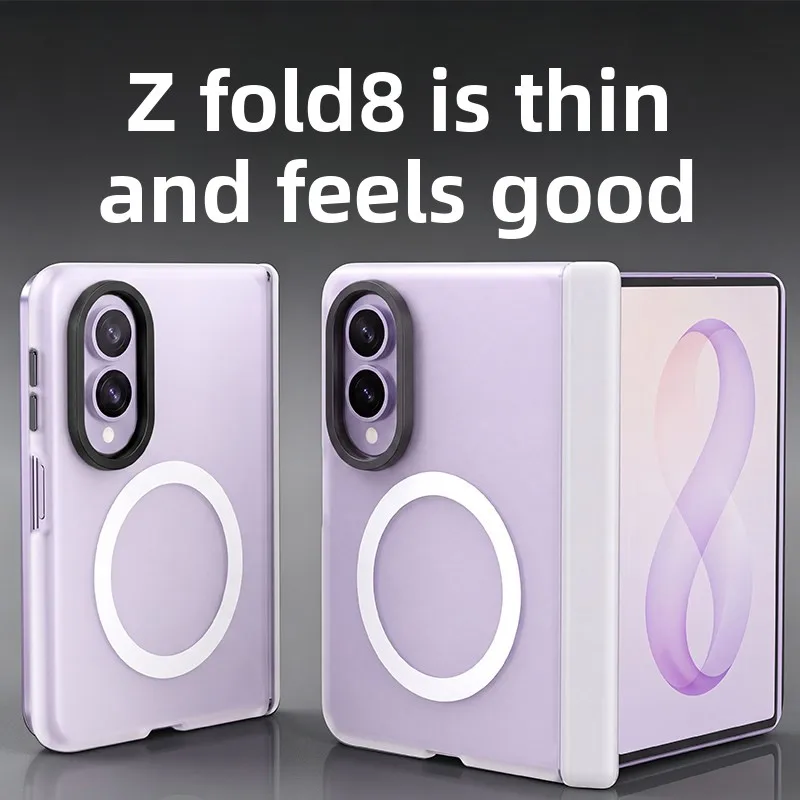 Magnetic Skin-Feel Shockproof Phone Case for Samsung Galaxy Z Fold8 Fold 8 Hinge Protection Shockproof For Magsafe Slim Cover