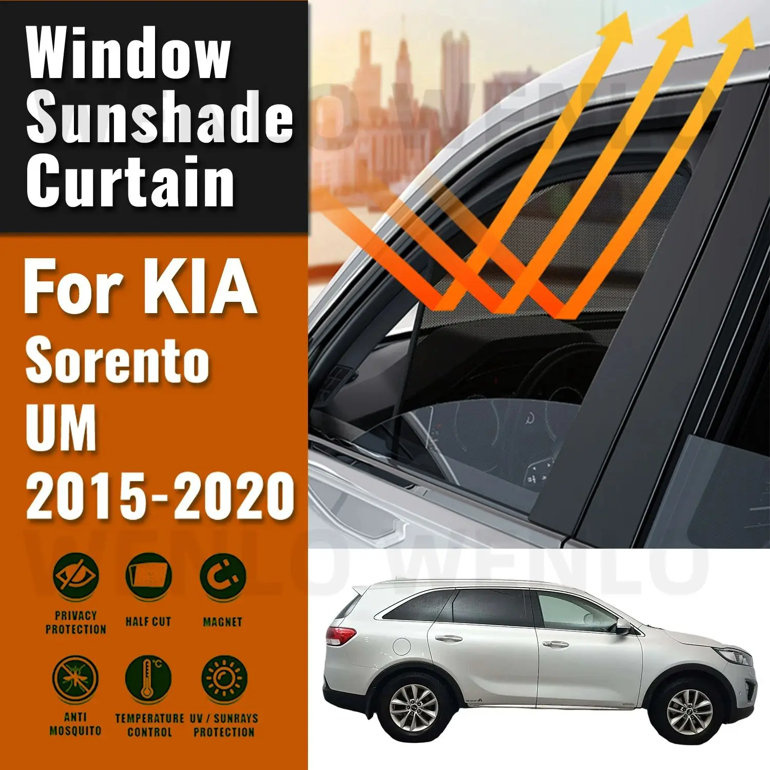 

For Kia Sorento UM 2015-2020 Car Sunshade Front Windshield Accessories Vehicle Curtain Side Window Sun Shade Visor Protector