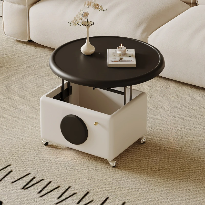 Wheels Italian Coffee Table Lift European Nordic Unique White Round Side Table Small Luxury Designer Stolik Kawowy Furniture