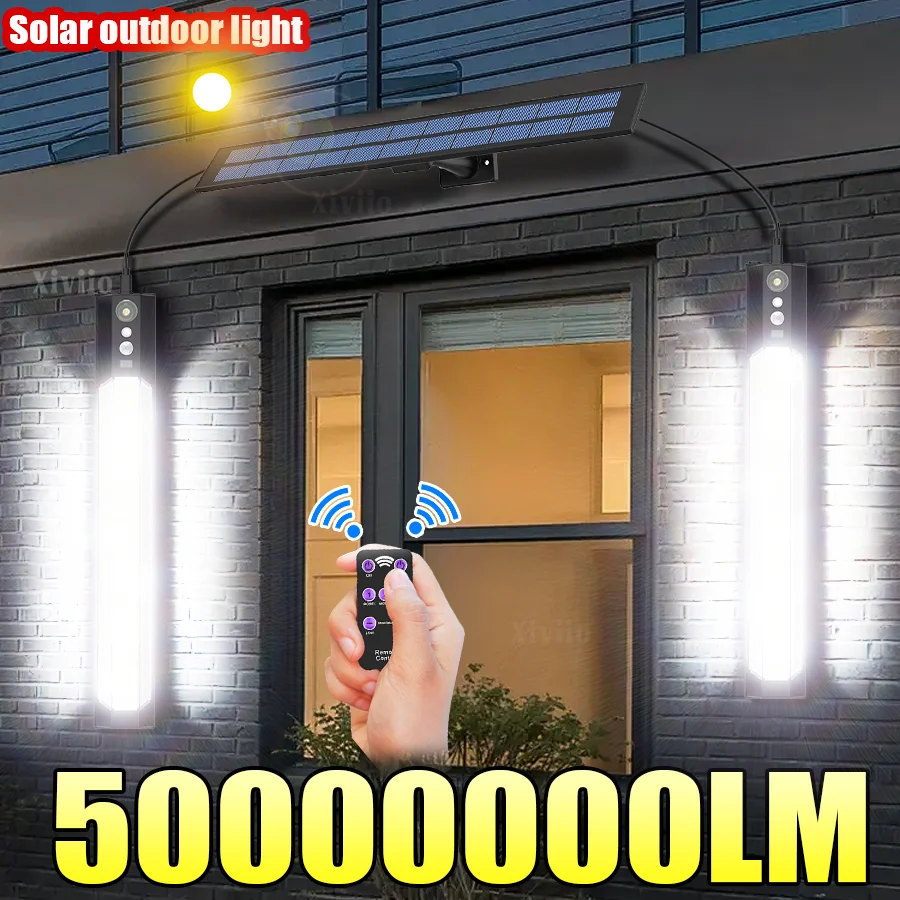 316LED 5000000LM Solar Flood Lights Control Outdoor Waterproof Split Solar Powered Spotlight Garden Patio Path Remote Wall Light