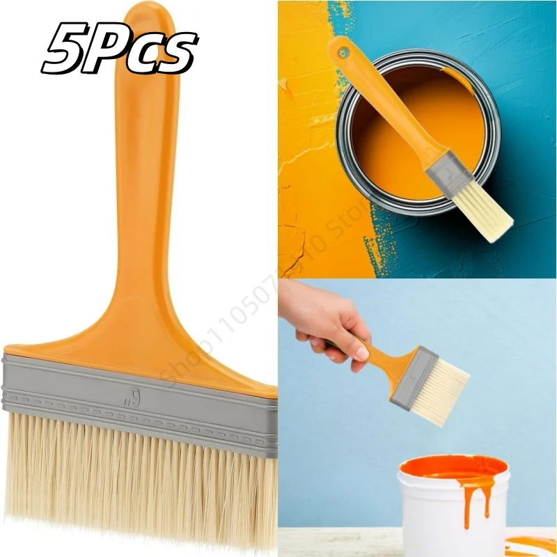 5Pcs Plastic Handle Paint Brushes Practical Multifunction Soft Bristle Durable Cleaning Brush 1-5 Inch Artist Paint Brushes