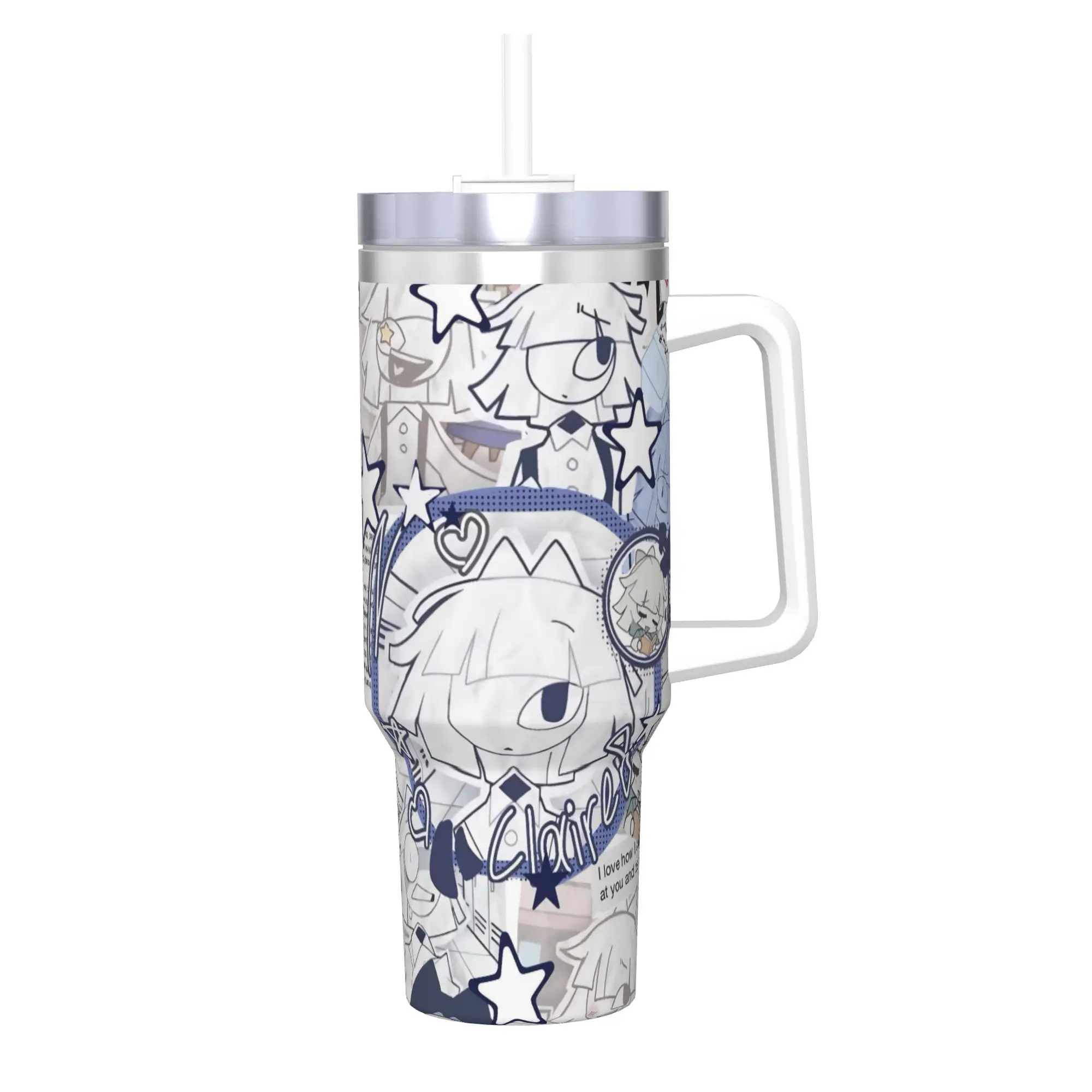 FPE Fundamental Paper Education Tumbler With Straw  Stainless Steel Mugs Cup Double Wall Vacuum Insulated for Cold Or Hot 40oz