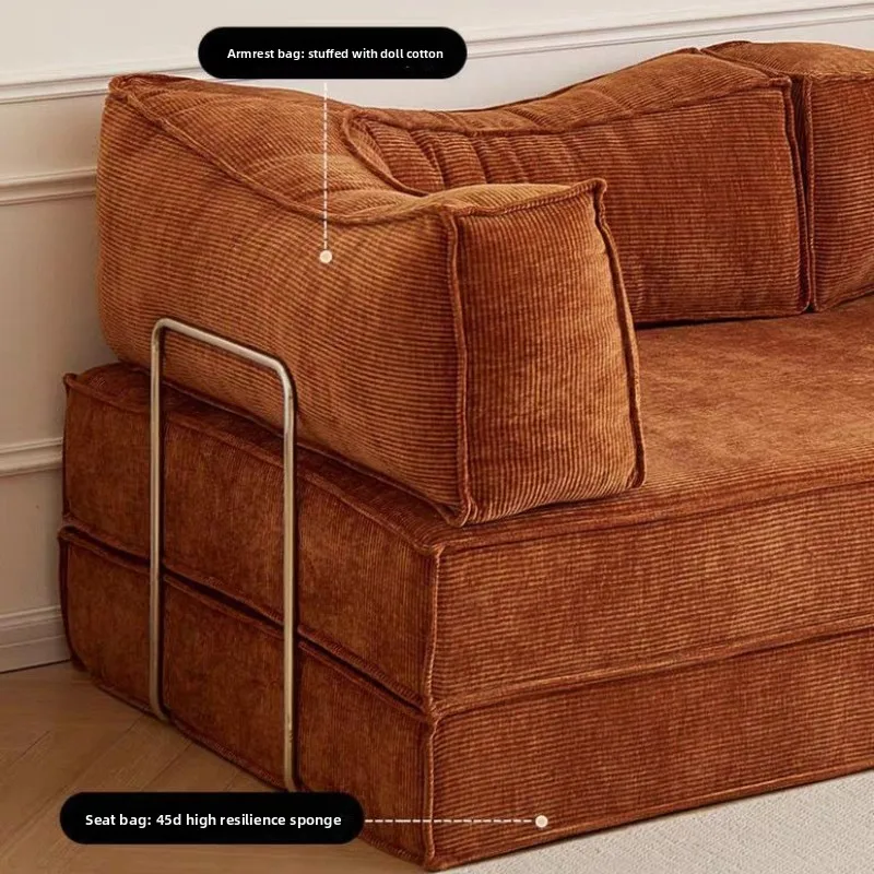 Small Apartment Sofa BedCream Style Bedroom Foldable Living Room Fabric Sofa design boneless sofá de compresión home furniture view 5