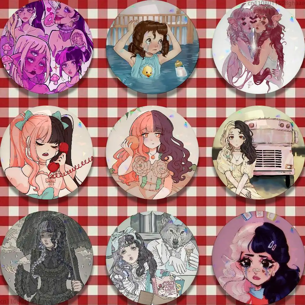 

M-Melanie Martinez Singer 25mm 75mm 44mm 58mm 32m Coin Badges Personalized Handmade Round Brooches Pins Accessory