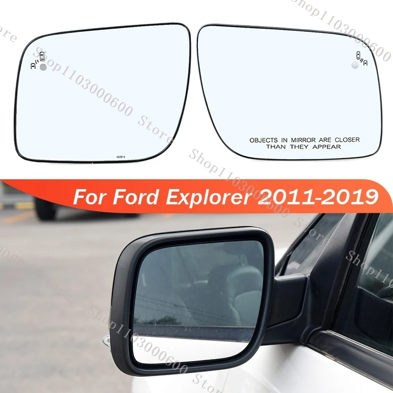 

LHD Heated Blind Spot Exterior Rearview Side Mirror Glass Lens For Ford Explorer 2011-2015 2016 2017 2018 2019 US Version