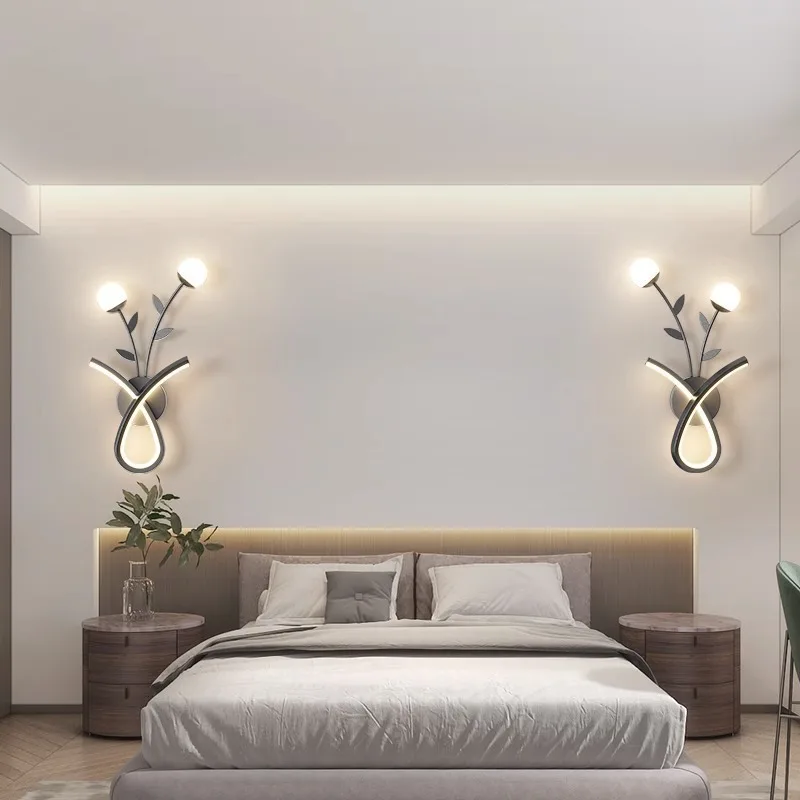 Moderne LED Blumen Wand leuchte für Nachttisch Schlafzimmer Wohnzimmer Gang Treppe Balkon Acryl Wand leuchte Wohnkultur Leuchte Glanz