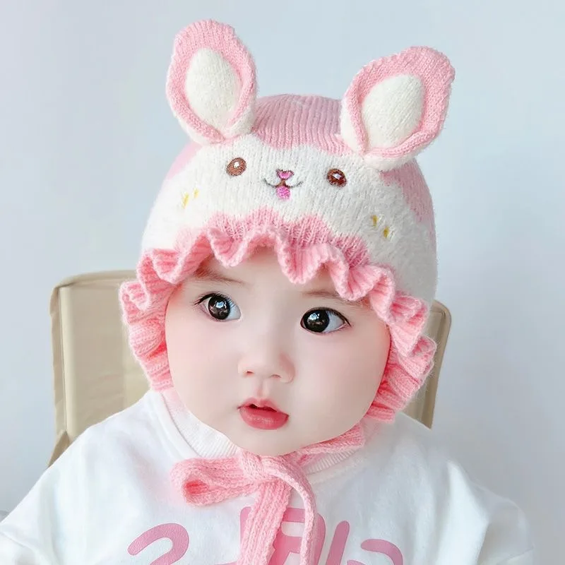 Chapéu de bebê de malha quente macio e aconchegante gorro com proteção de orelha para recém-nascidos da criança meninos e meninas outono inverno ao ar livre wear