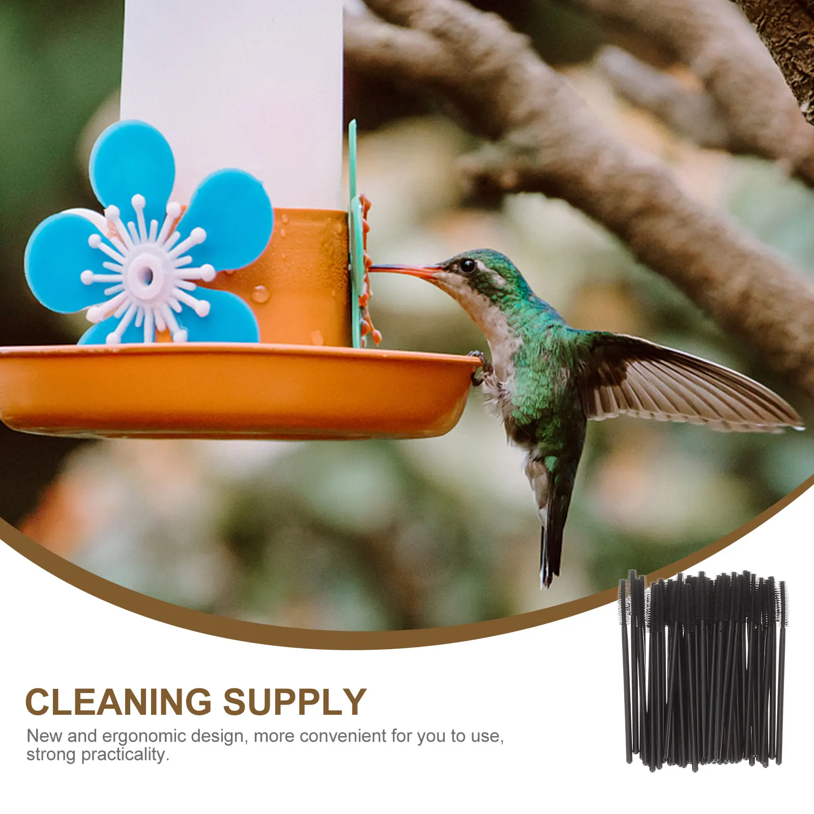 

50pcs Trough Brush Ergonomic Lightweight Feeding Trough Brushes Compact Nylon Dust Bottle Slot Pipeline Pet Supplies