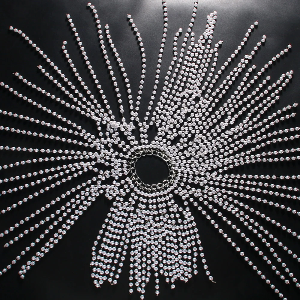 Exotic Lady Pearl Tassel Forehead Headpiece Indian Hair Accessories Charming Hat Long Bridal Head Chain Headband Wedding Jewelry
