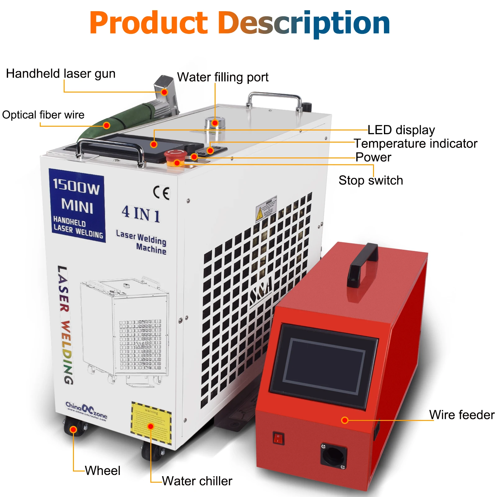 Industrial 2000W 4 in 1 Fiber Laser Welding Cleaning Machine Metal Welder EUShip