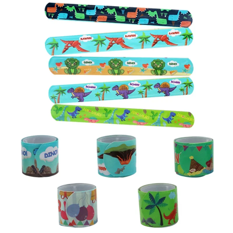 10-100szt Dinosaur Party Birthday Snap Bracelet Dino 1st Boy Roar Favor Gift