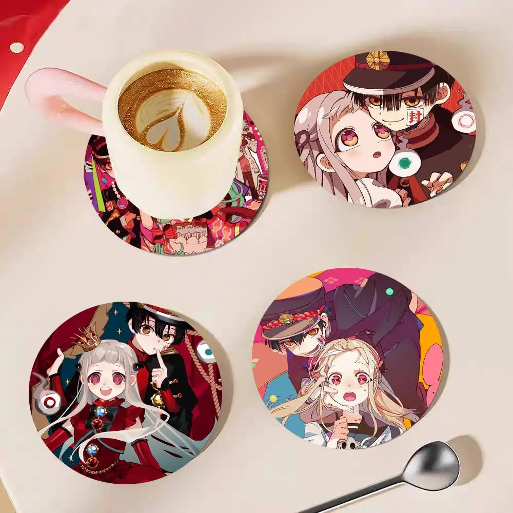 Anime Toilet Bound Hanako Kun Round Wooden Coasters Suitable For Restaurants And Coffee Home Gift Choice Holidays