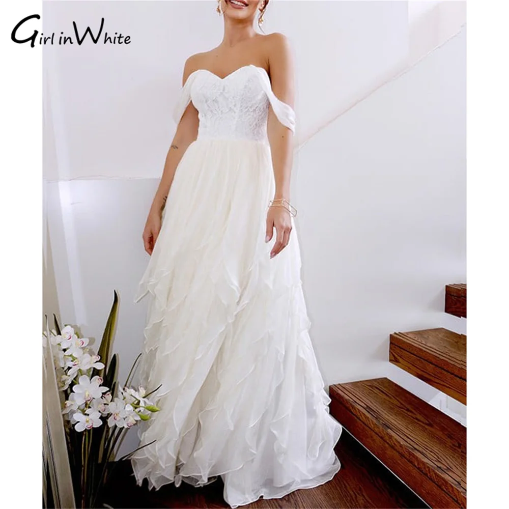 Robe de Mariée Élégante en Dentelle Style Boho pour Femme, Vêtement Éducatif avec Traîne de Balayage, Collection 2023