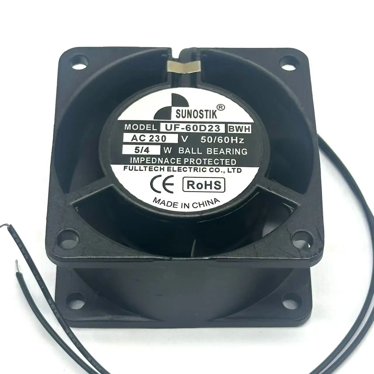 FULLTECH UF60D23 BWH AC 230V 5/4W 2-Wire 60x60x30mm Cooling Square Fan