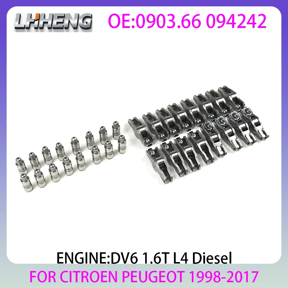 DV6 Engine Valve Rocker Arm Hydraulic Lifter For CITROEN C2 C3 C4 C5 PEUGEOT 206 207 MINI 1.6L 1.6 L T L4 Diesel 98-17 0903.66