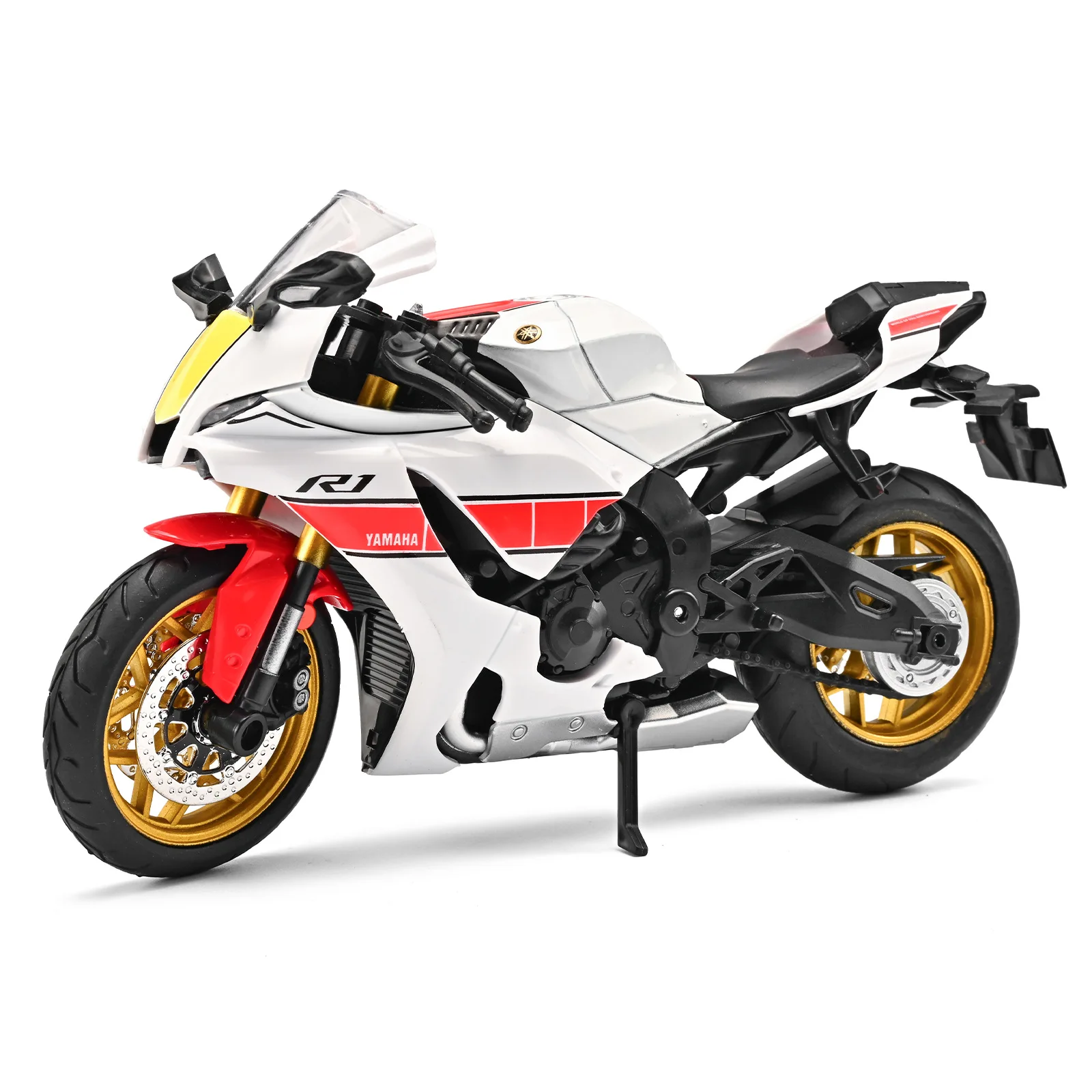 

1:12 Scale R1 Diecast Alloy Model Car with Shock Absorption and Lights Hot Christmas Gift Popular in Cross-border Sales