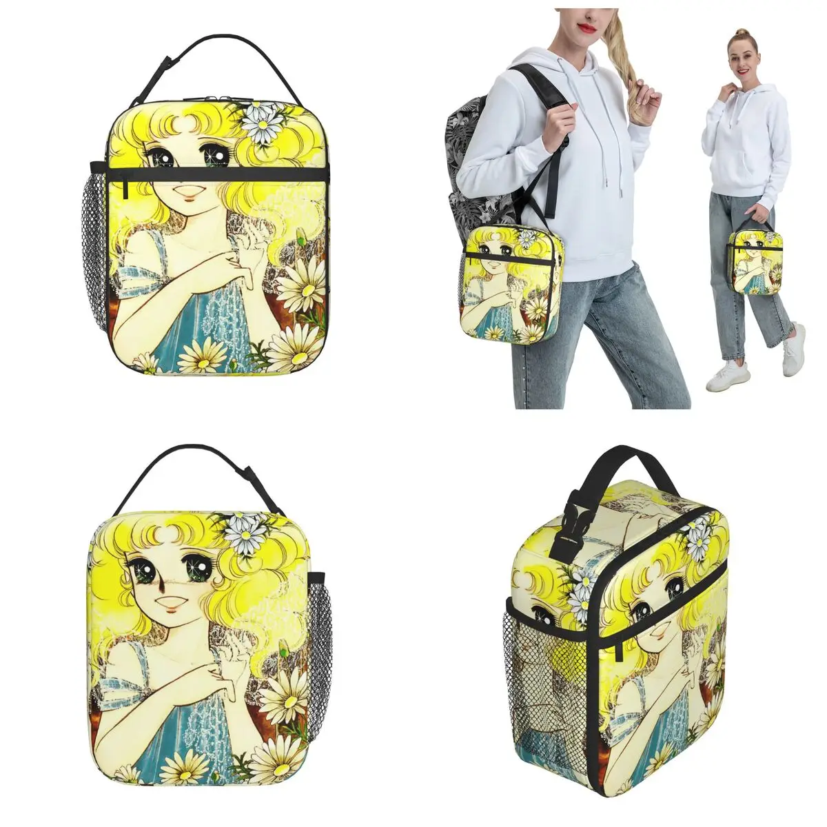 Candy Candy Manga Thermal Insulated Lunch Bags for Picnic Reusable Bento Box Thermal Cooler Food Box