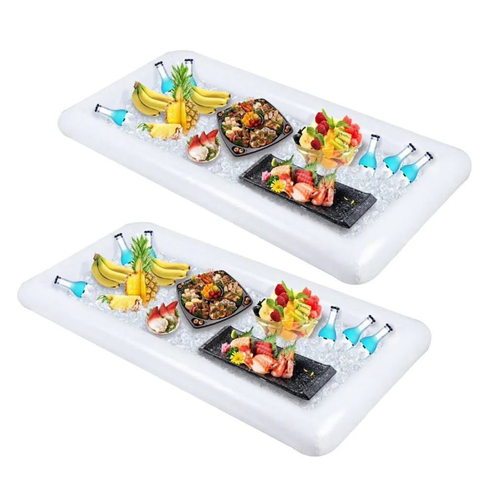 2개입 PVC 인플레이터블 접시 아이스 쿨러 테이블 수영장 해변 파티용 플로팅 음료 홀더 가벼운 휴대용 캠핑용