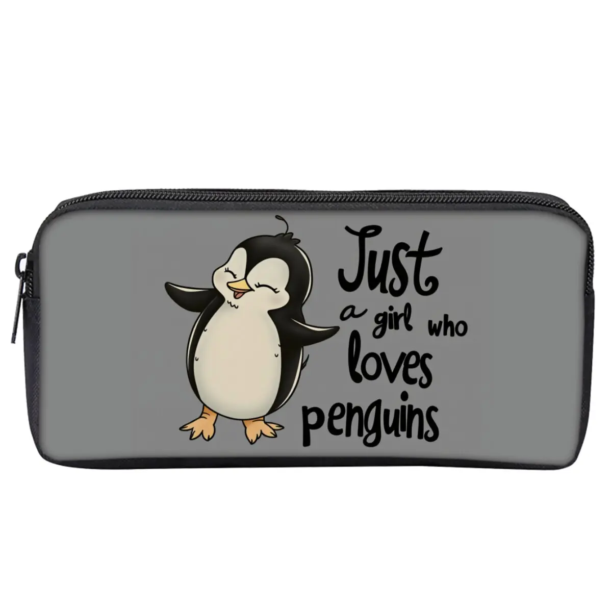 Einschichtiges Federmäppchen mit Pinguin-Aufdruck für Jungen/Mädchen, beste Geschenke, 2D-Flach-Cartoon-Schulbedarf, Federmäppchen für Kinder