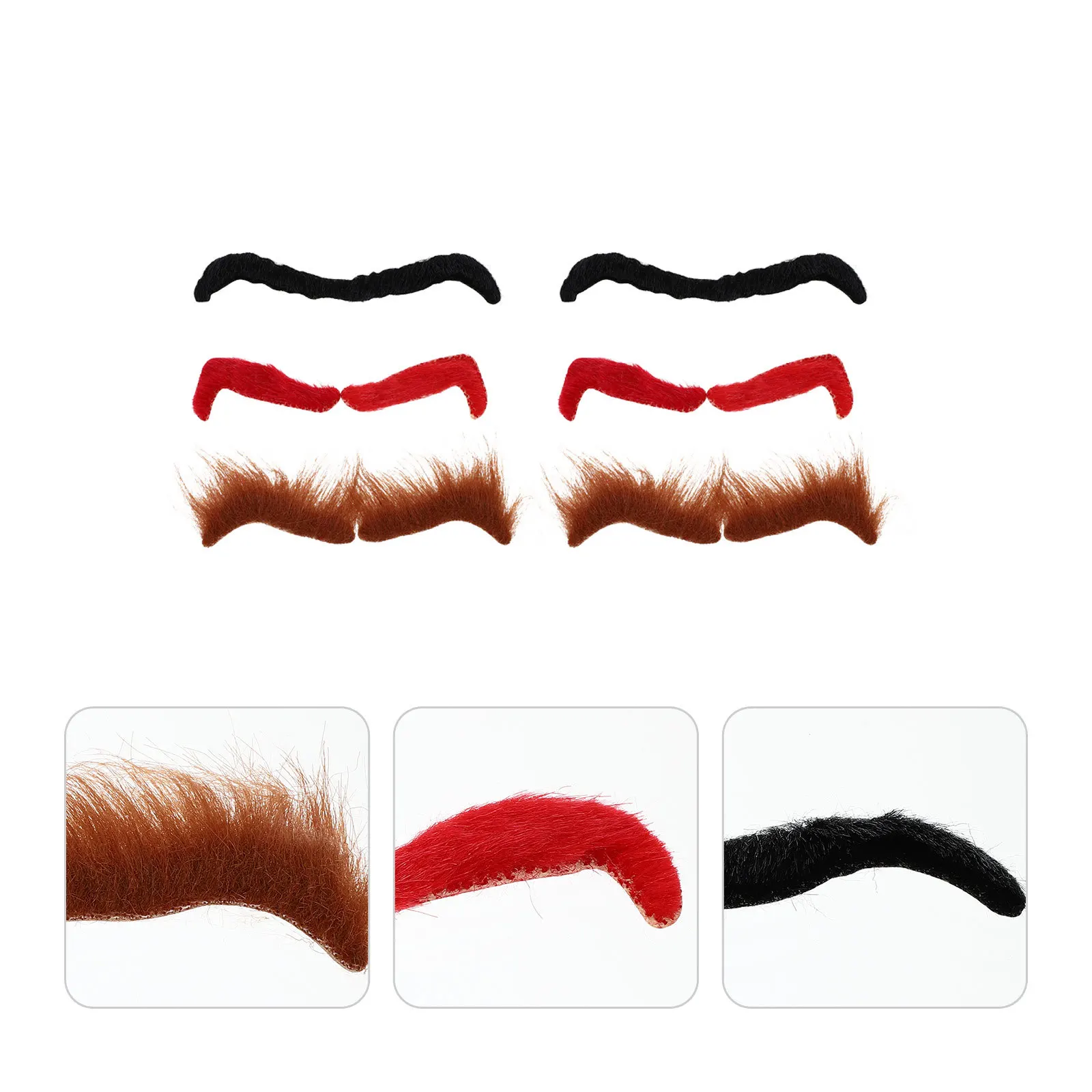 

Colors Fake Eyebrows Creative Prom Supplies Durable Costume Party Masquerade Halloween Cosplay Props Self-Adhesive Lint