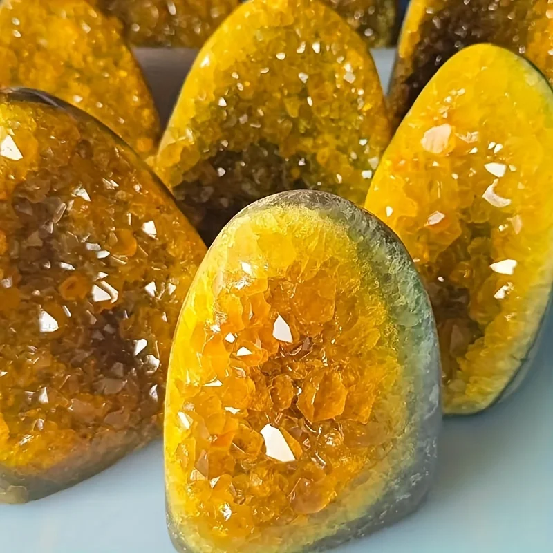 1PC Yellow Cluster-for Home&Office Decor, Perfect Gifts For Lover, Mineral Collection, Halloween &Christmas Day Gift