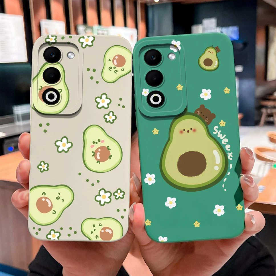 For Oppo A5 5G CPH2735 Case Cute Avocado Cat Smooth Liquid Silicone Soft Lightweight Phone Shell For OppoA5 Anti Slip Funda Capa