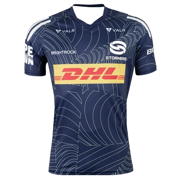 2026 DHL Stormers Home Rugby Jersey Men Short Sleeve Super Rugby Football Shirt Quick Dry Sports Fans Training Uniform
