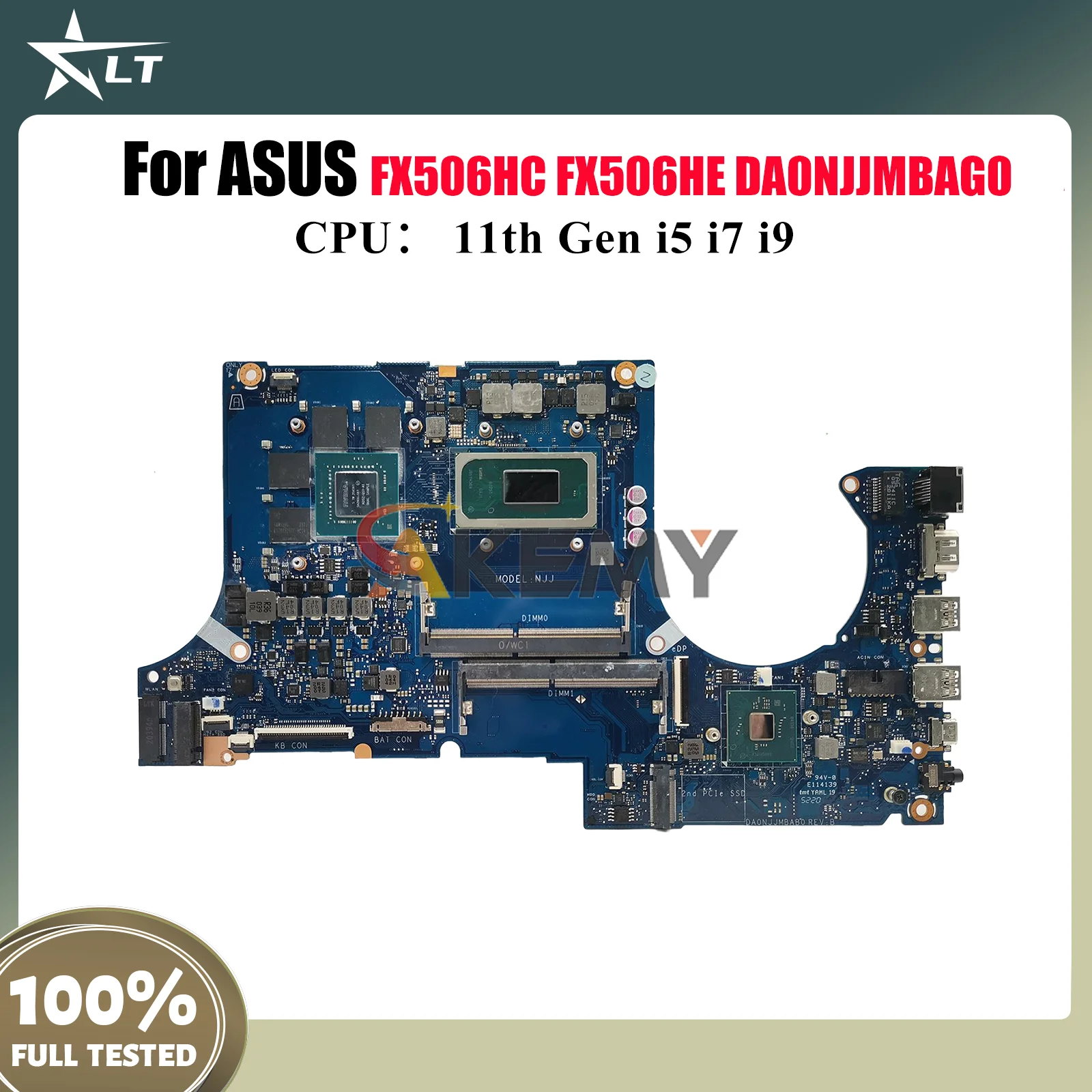 

DA0NJJMBAG0 Материнская плата для ноутбука ASUS TUF Gaming FX706HC FX706HF FX506H FX706HE Материнская плата с 11-го поколения i5 i7 i9 tests OK stk