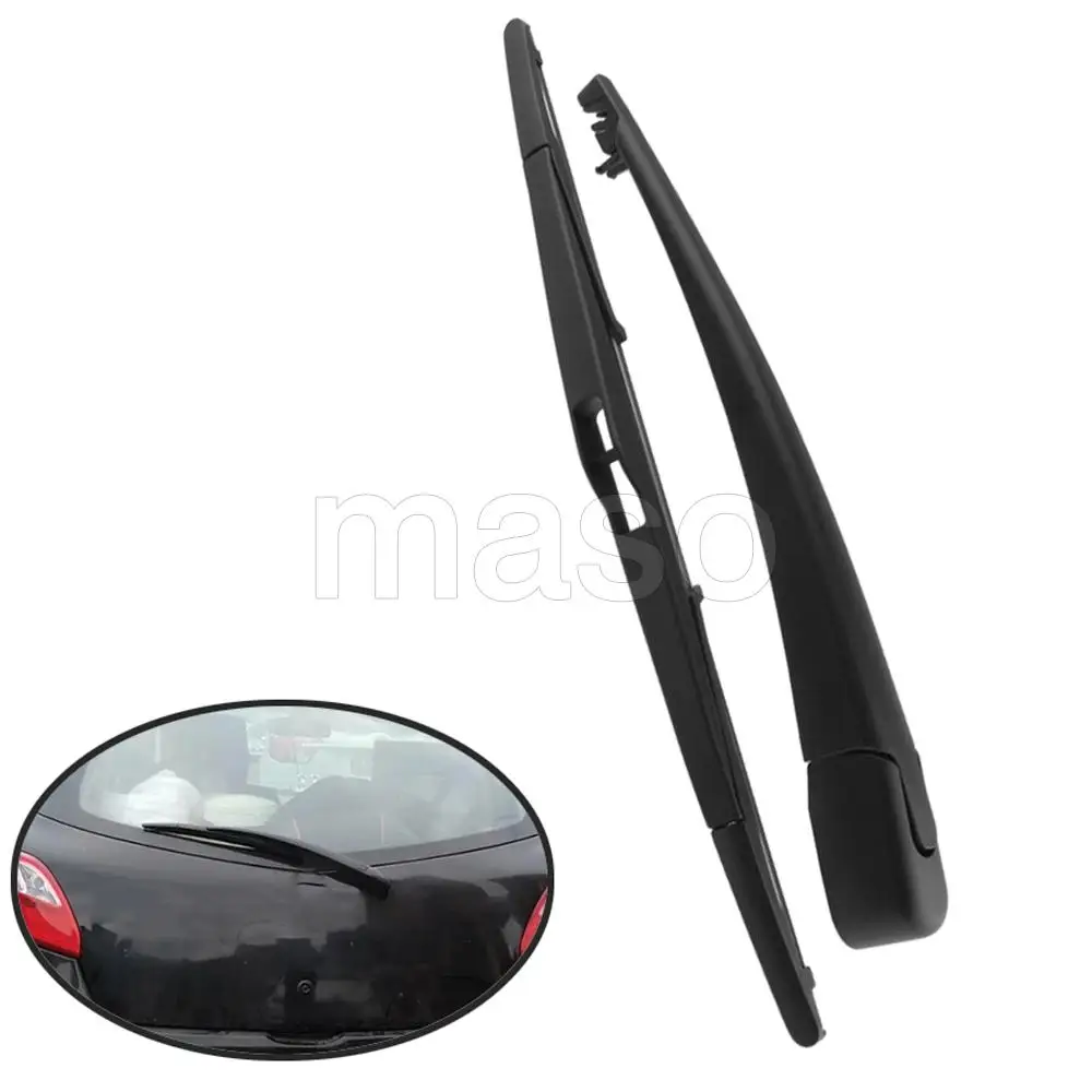 1 Juego de brazo y cuchilla de limpiaparabrisas trasero PBT negro para Mazda 2 2004 2005 2006 2007 Kit de brazo y limpiaparabrisas trasero