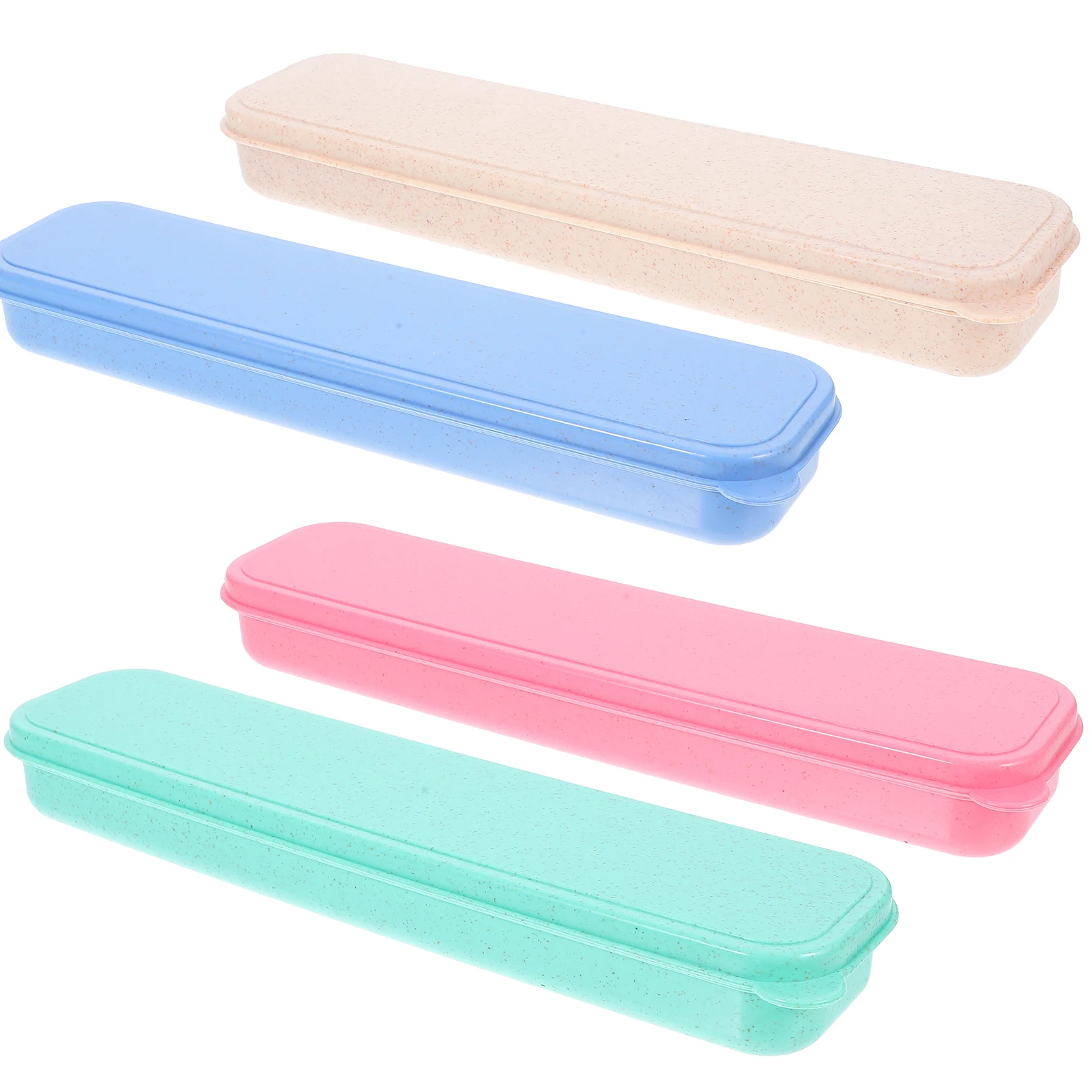 

4pcs Portable Tableware Storage Box Cutlery Case PP Travel Dustproof Lightweight Kitchen Bar Utensil Set Organizer