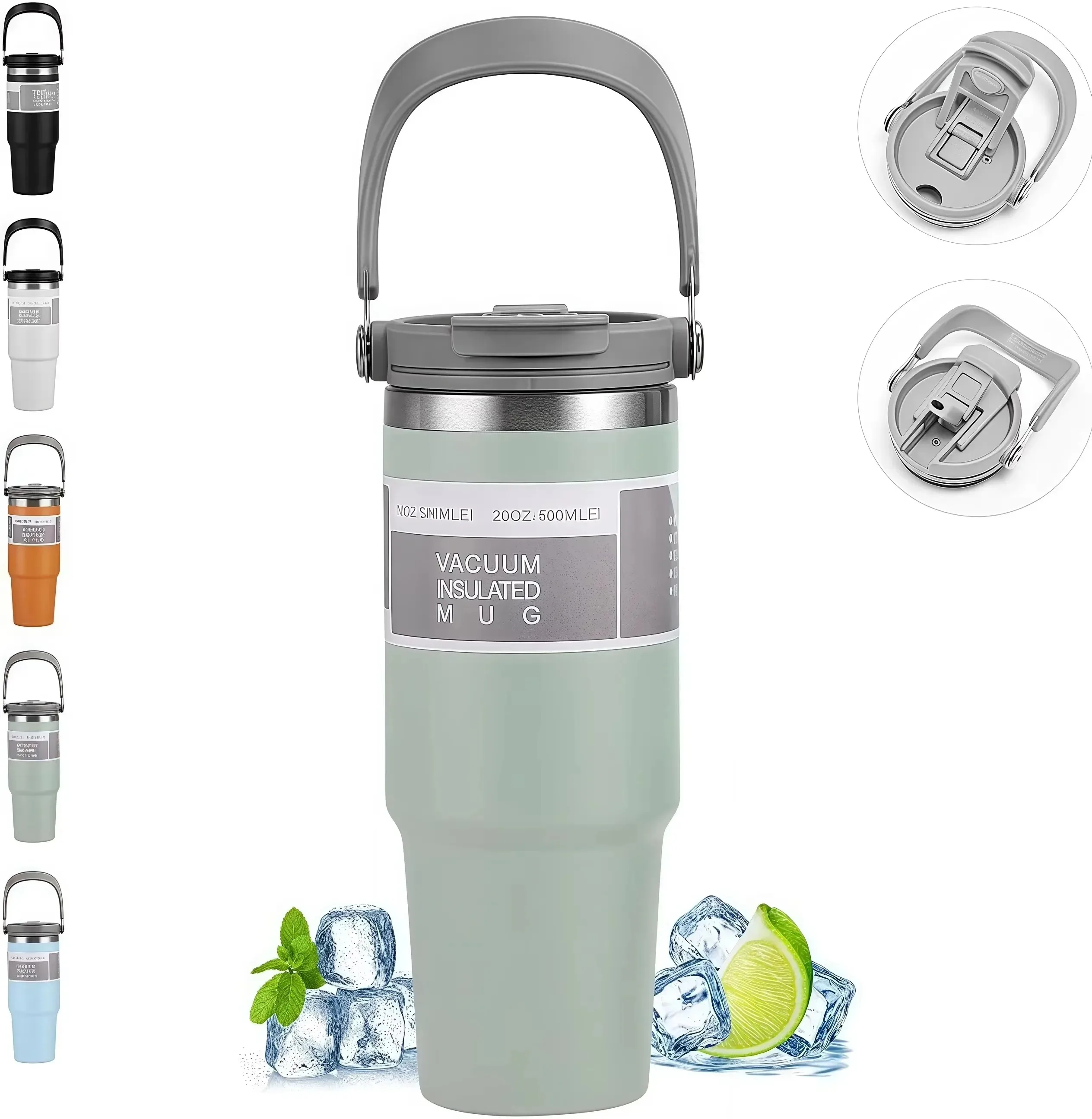 

Сменная откидная соломенная крышка с ручкой для стакана Stanley 30 унций, 40 унций, герметичная, брызгозащищенная конструкция